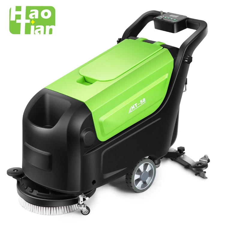 Hand Push Scrubber Dryer for Cleaning Narrow restaurant and Hotel